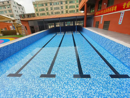 永寿学校钢结构拼装游泳池防水胶膜泳池项目